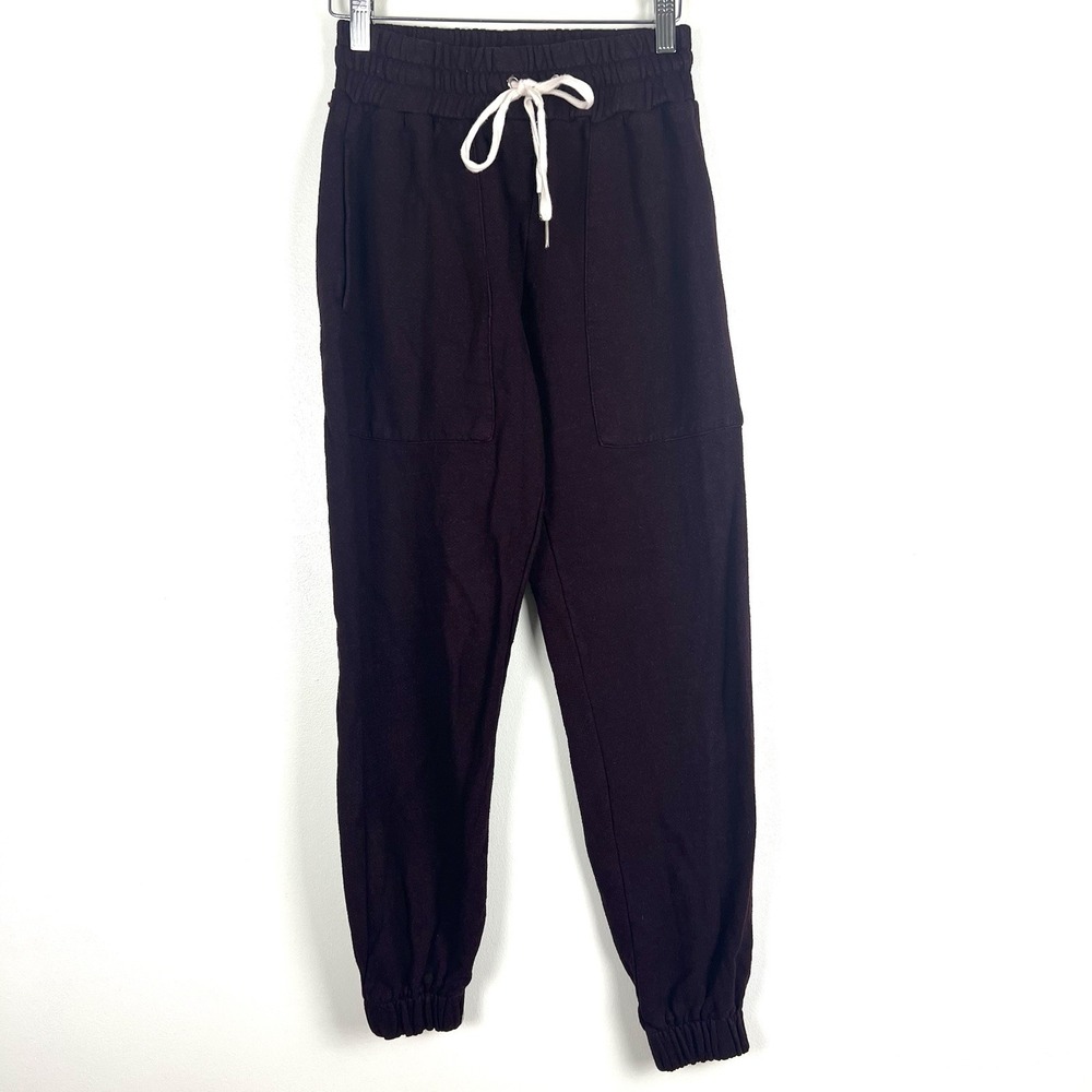 n:philanthropy Burgundy Joggers Drawstring Sweatpants XS Pocket Loungewear Cozy